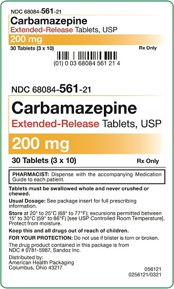 200mg Carbamazepine ER Tablets Carton