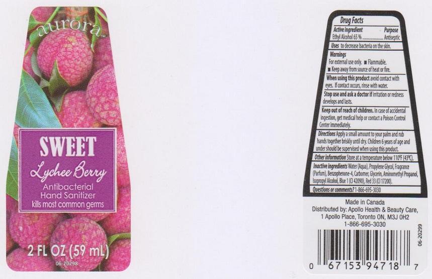 Aurora Antibacterial Sanitizer Sweet Lychee Berry | Ethyl Alcohol Liquid Breastfeeding