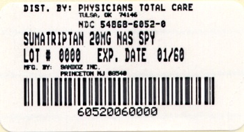 Sumatriptan Nasal Spray Sandoz 20 mg label
