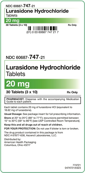 20 mg Lurasidone Hydrochloride Tablets Carton