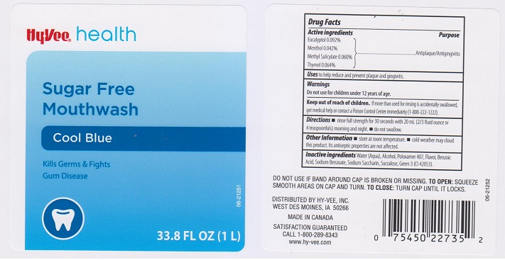 Hyvee Health Cool Blue Sugar Free | Eucalyptol, Menthol, Methyl Salicylate, Thymol Mouthwash Breastfeeding