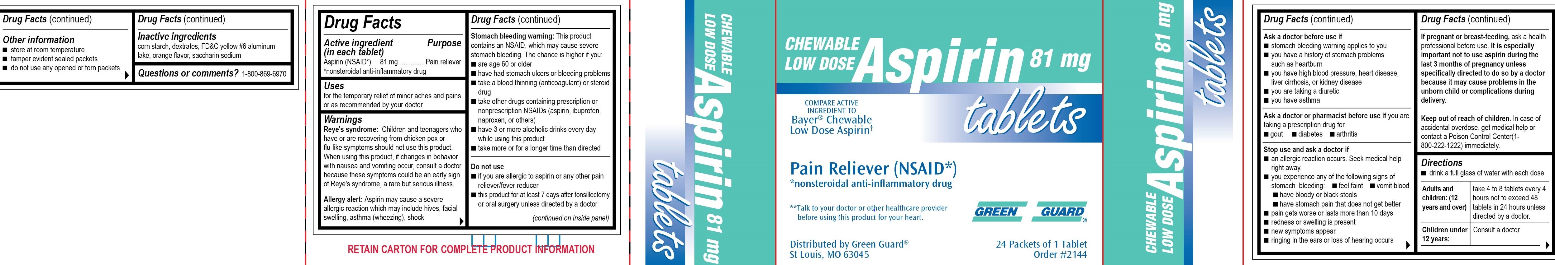 2144B Chewable Low Dose Aspirin 81 mg