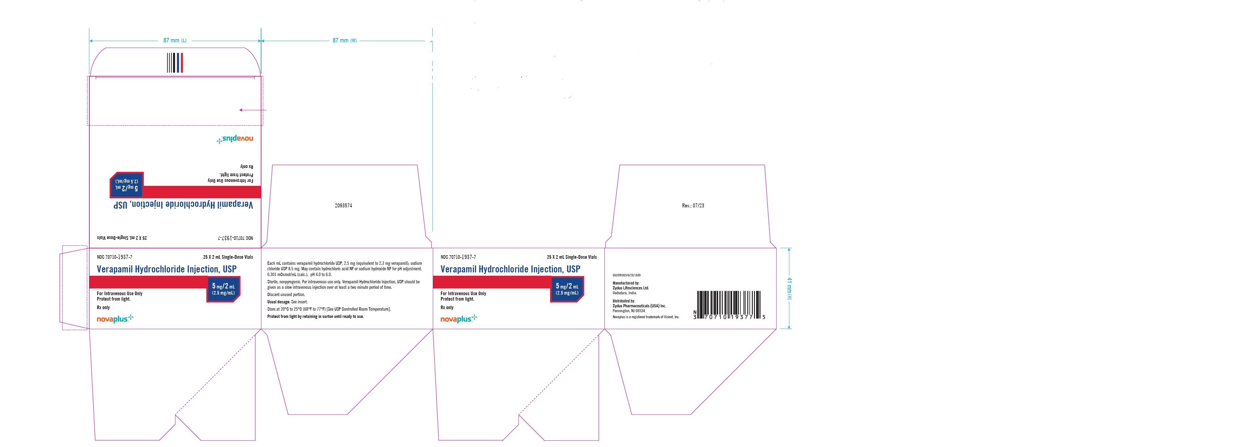 Carton Label - 25 X 2 mL Single-Dose Vials
