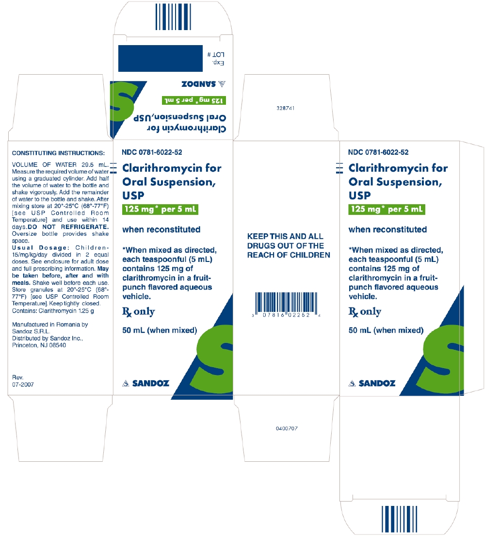 Clarithromycin 125 mg 50 mL carton
