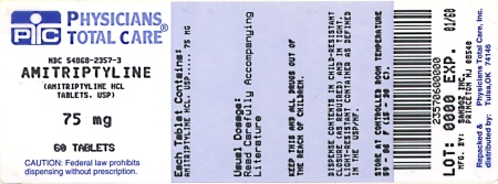 Amitriptyline HCl 75 mg Label