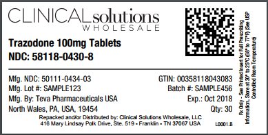 Trazodone 100mg tablet 30 count blister card
