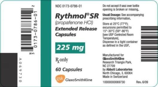 Rythmol SR Extended Release Capsules Label Image - 225mg