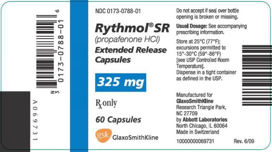 Rythmol SR Extended Release Capsules Label Image - 325mg