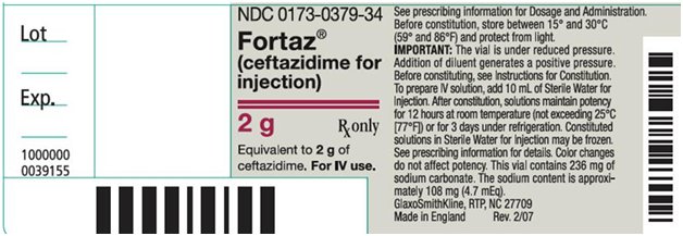 Fortaz Injection Label Image - 2g