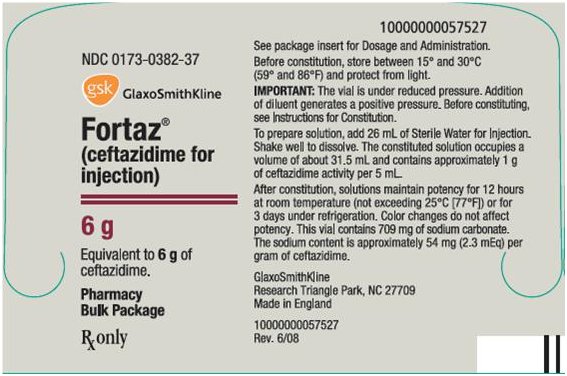 Fortaz Pharmacy Bulk Package Label Image - 6g