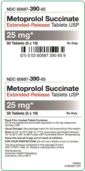 25 mg Metoprolol Succinate Extended-Release Tablets Carton - 50 UD