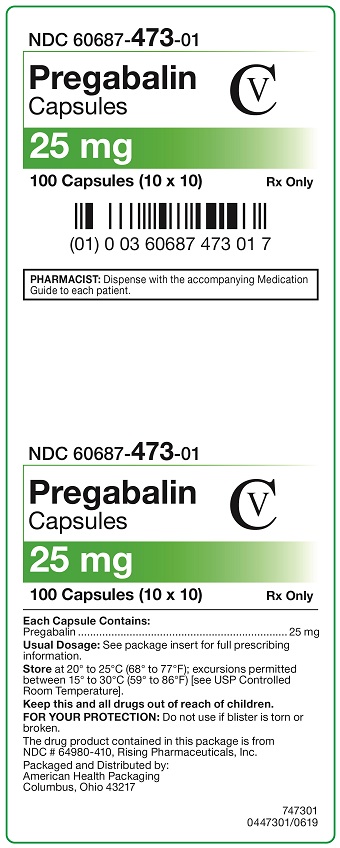 25 mg Pregabalin Capsules Carton
