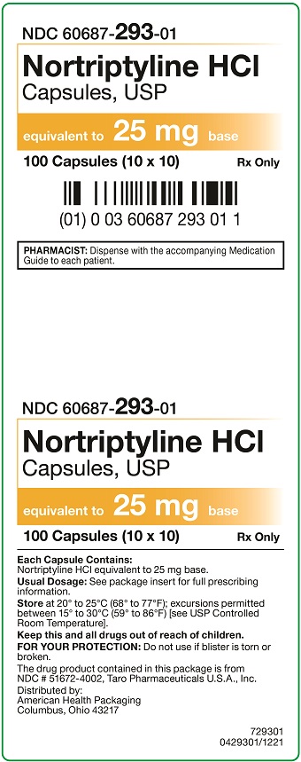 25 mg Nortriptyline HCl Capsules Carton