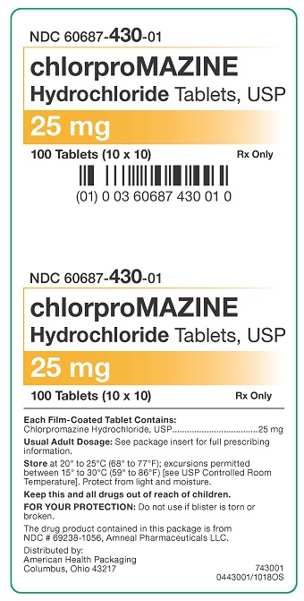25 mg chlorproMAZINE HCl Tablets Carton