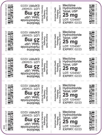 25 mg Meclizine Hydrochloride Tablet Blister