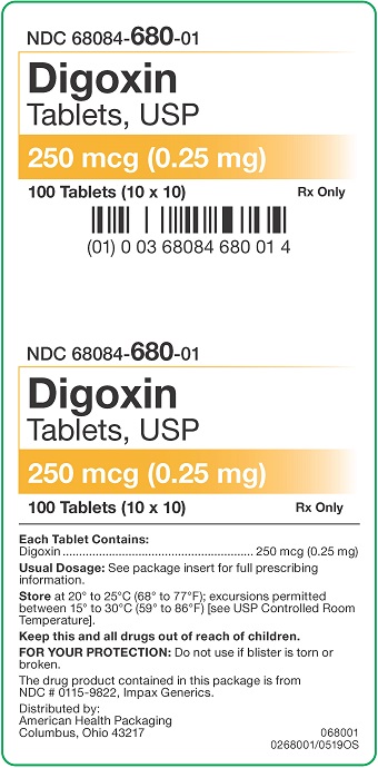 250 mcg (0.25 mg) Digoxin Tablets Carton