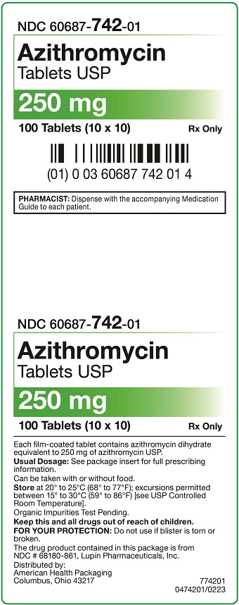 250 mg Azithromycin Tablets Carton - 100 UD