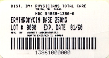 image of 250 mg package label