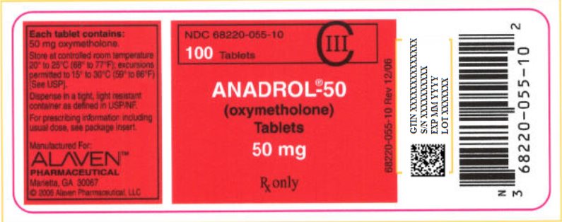 Anadrol-50 Tablets Bottle Label