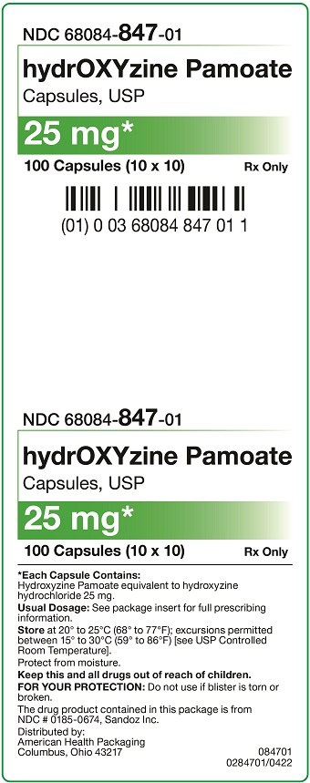 25mg Hydroxyzine Pamoate Capsules 100UD Carton