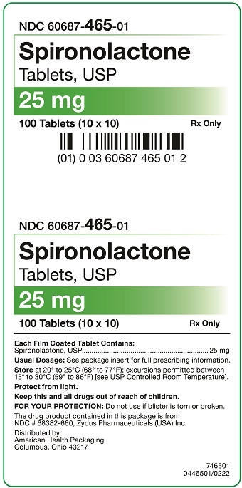 25 mg Spironolactone Tablets 100UD Carton
