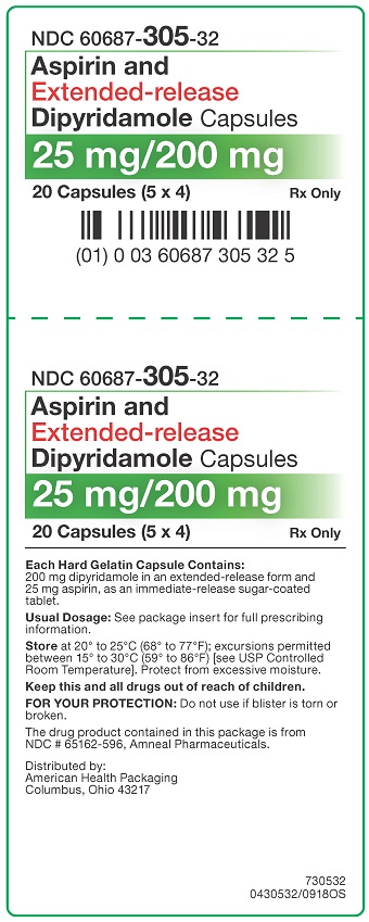 25mg/200mg Aspirin ER/Dipyridamole Capsules Carton