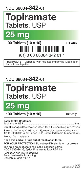 25mg Topiramate Tablet Carton