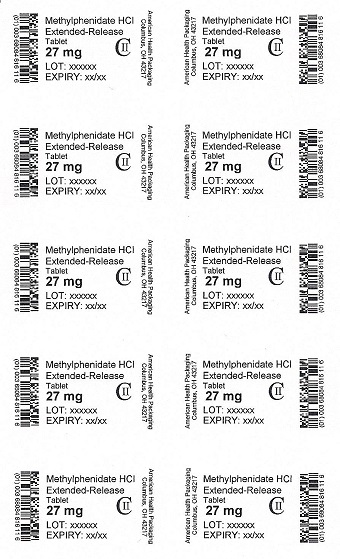 27 mg Methylphenidate HCl ER Tablet Blister