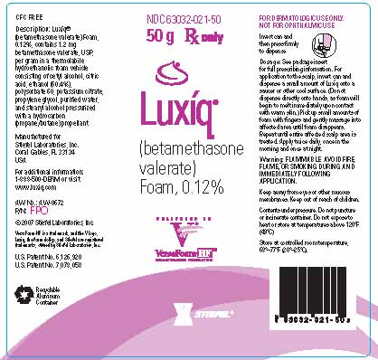 Luxiq Foam 50-gram label