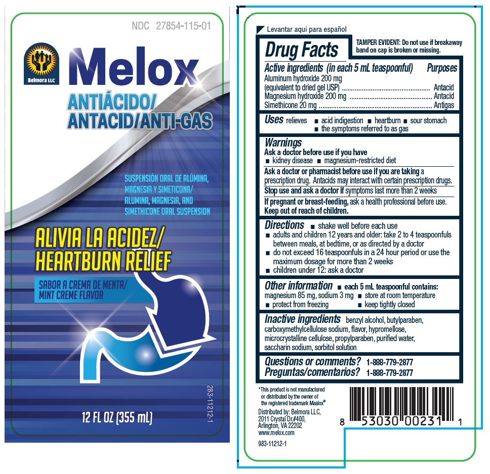 Melox | Aluminum Hydroxide, Magnesium Hydroxide, Simethicone Suspension Breastfeeding