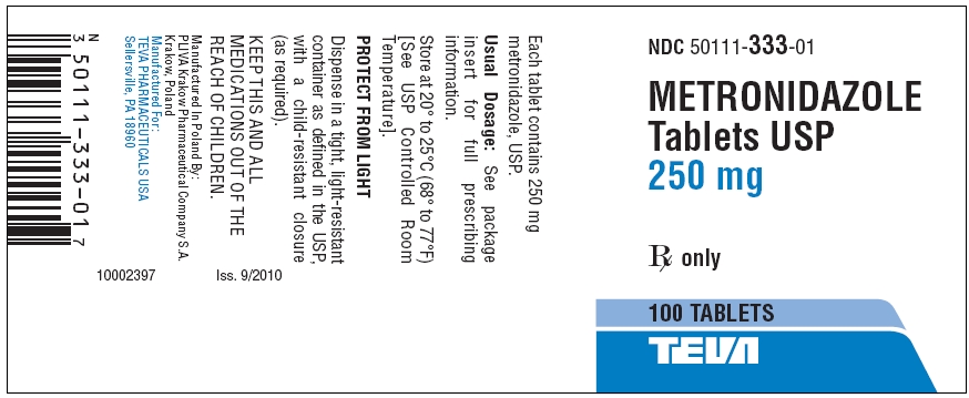 Metronidazole Tablets USP 250 mg 100s Label
