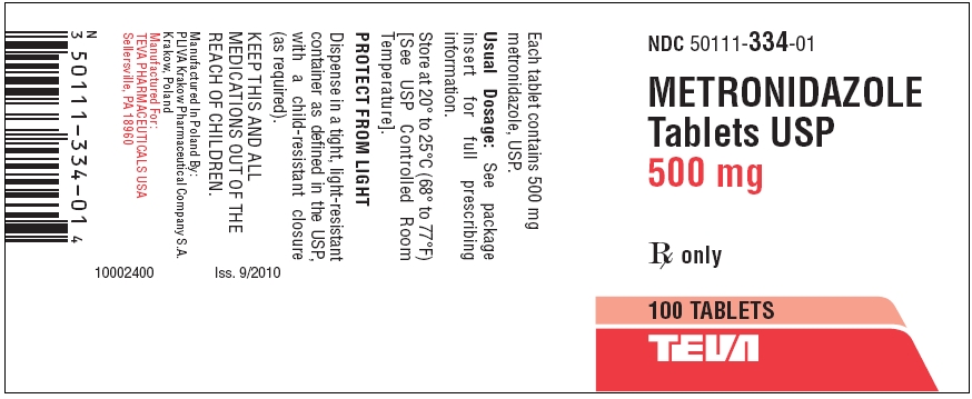 Metronidazole Tablets USP 500 mg 100s Label