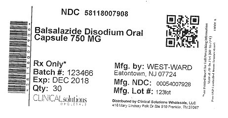 Balsalazide Disodium 750mg capsule 30 count blister card