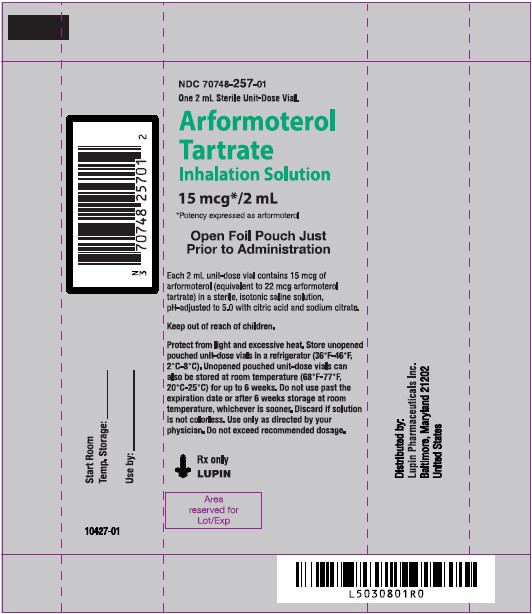 Arformoterol Tartrate Inhalation Solution, 15 mcg/2 mL
Rx only
Pouch Label - Unit-Dose Vial