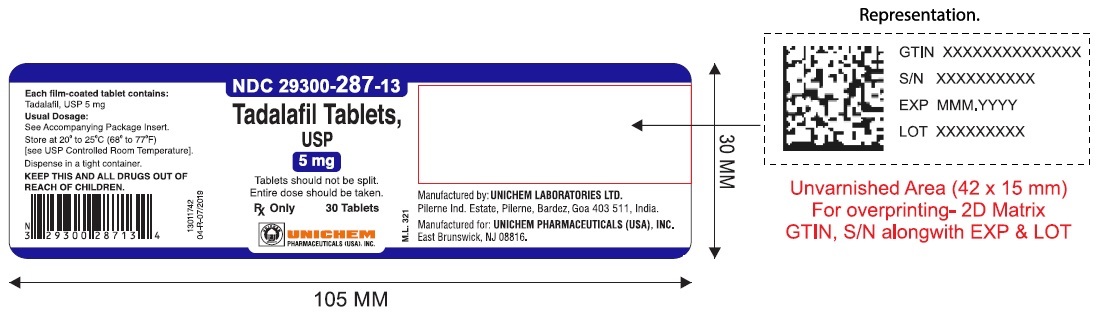 Tadalafil Tablets USP 5 mg - 30T Container label