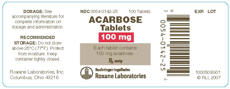 Acarbose Tablets, 100 mg Bottle Label