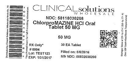 Chlorpromazine 50mg 30ct blister card