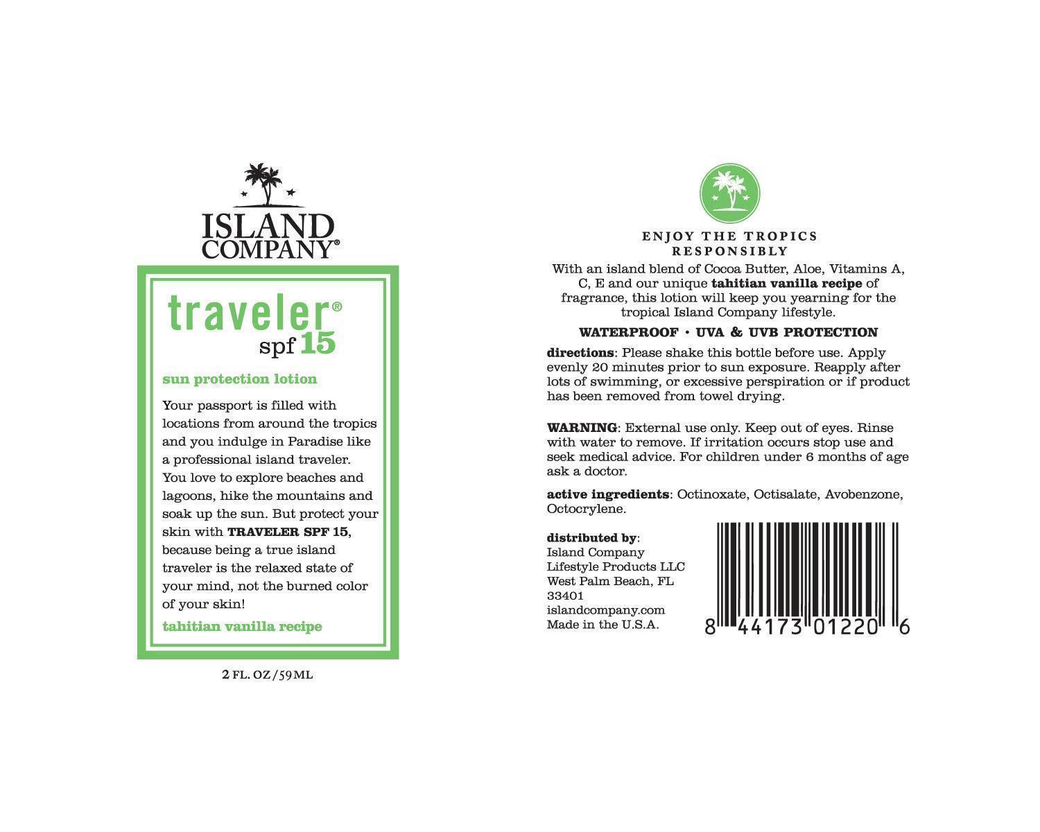 Traveler SPF15 2oz Label