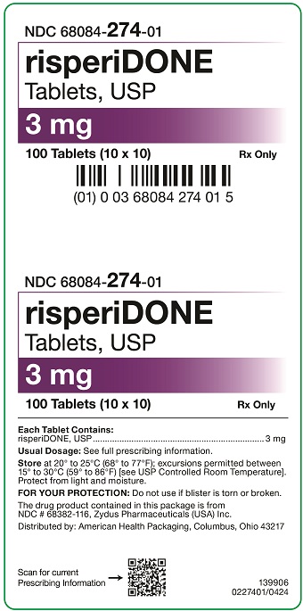 3 mg Risperidone Tablets Carton