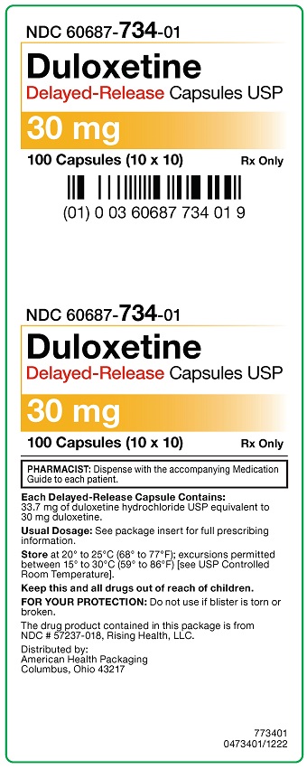 30 mg Duloxetine Delayed-Release Capsules Carton