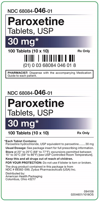 30 mg Paroxetine Tablets Carton