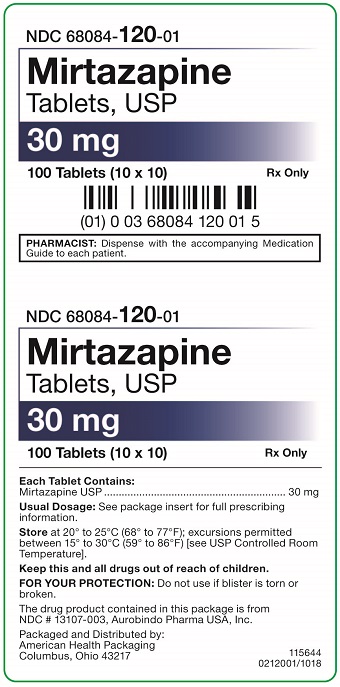 30 mg Mirtazapine Tablets Carton