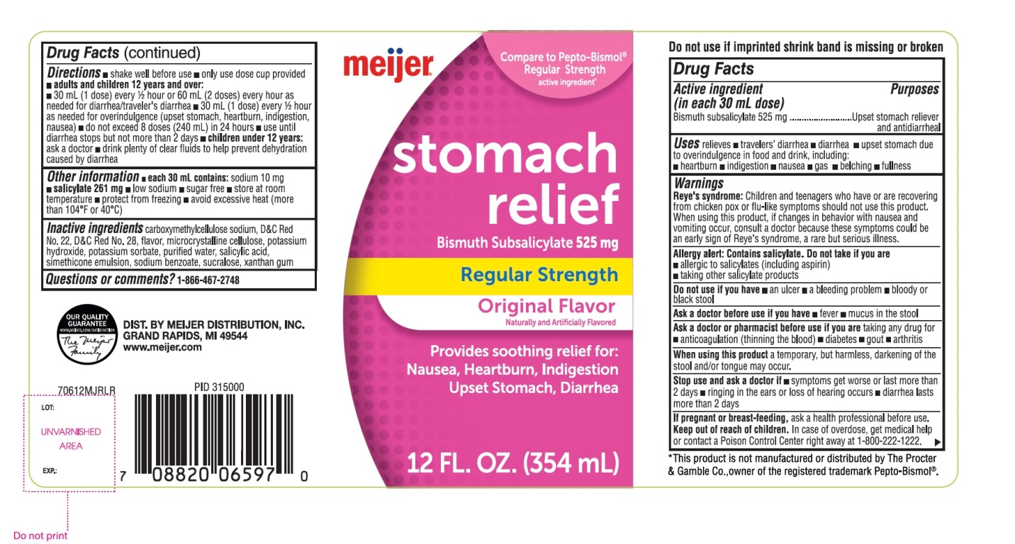 meijer stomach relief Bismuth Subsalicylate regular strength