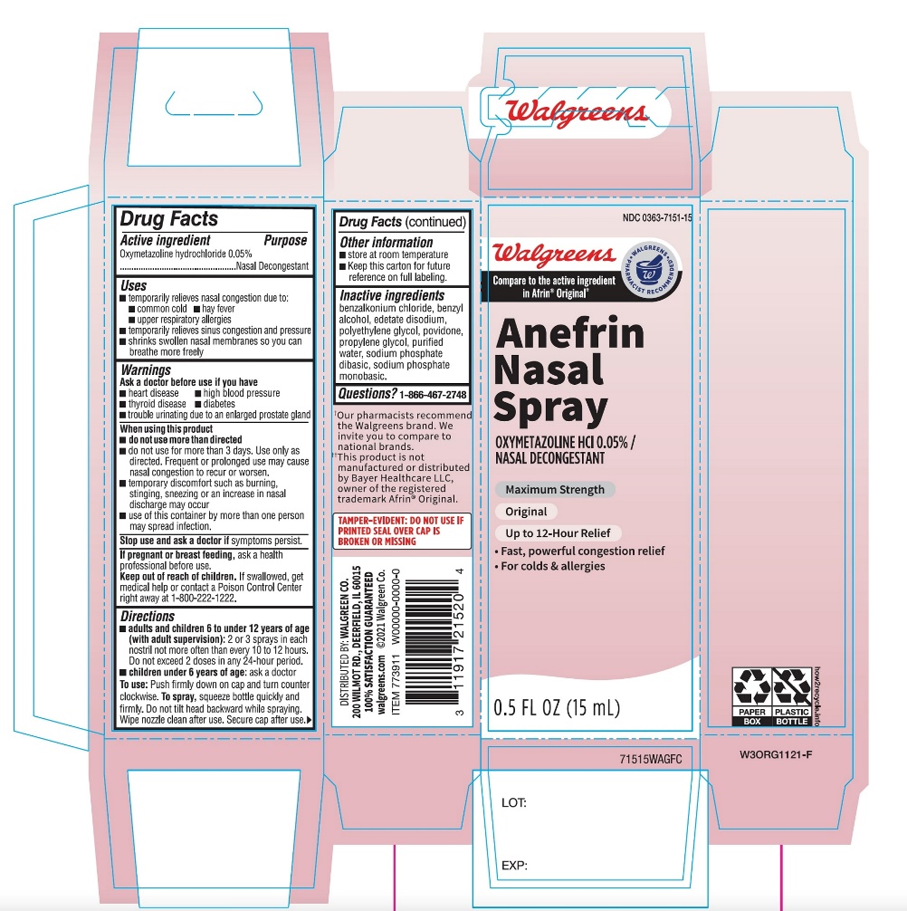 Walgreens New Anefrin Nasal Spray