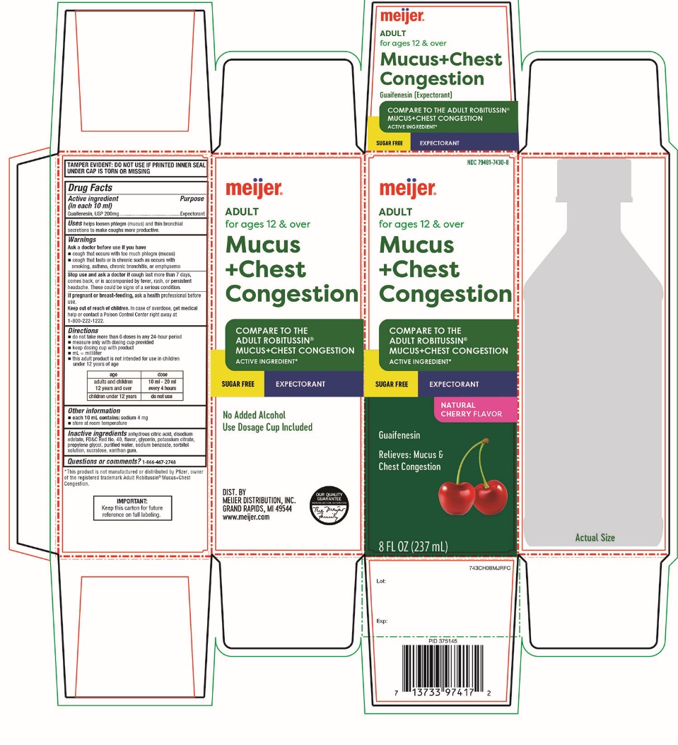 Meijer Adult Mucus+ Chest Congestion cherry Flavor 8 FL
