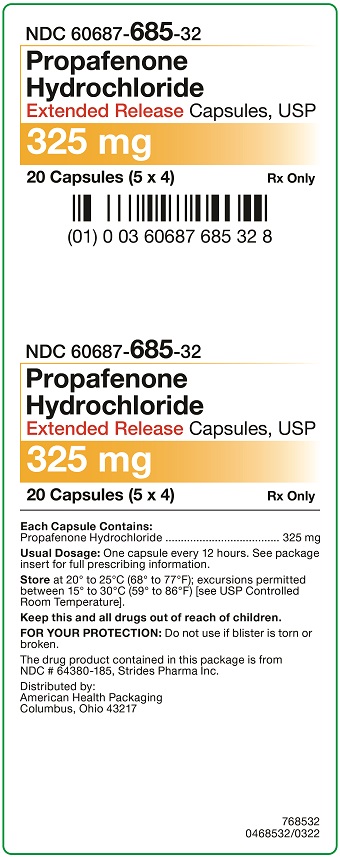 325 mg Propafenone Hydrochloride Extended Release Capsules Carton