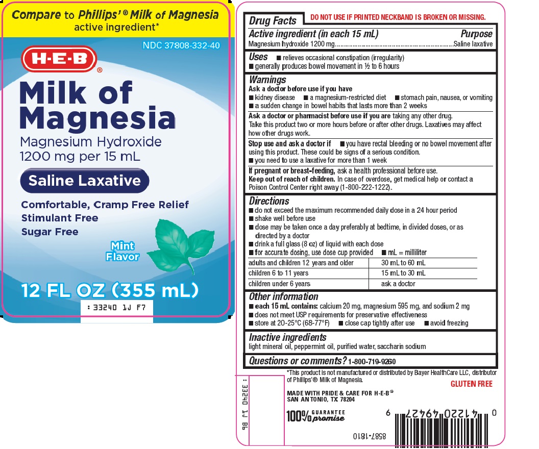 HEB Milk of Magnesia Drug Facts