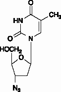 Structural formula for zidovudine