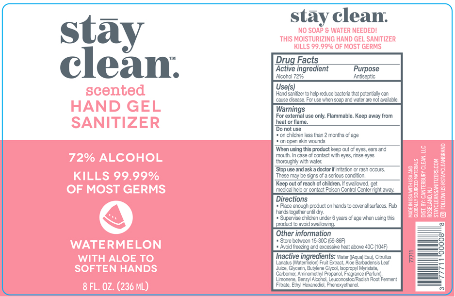 Packaging Label-StayClean Scented Hand Gel Sanitizer Watermelon 8 FL.OZ