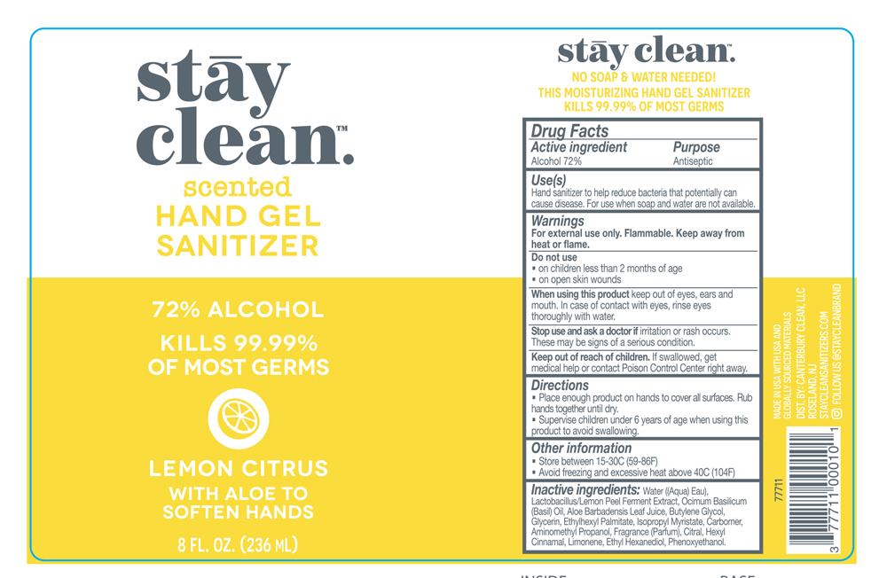 Packaging Label-StayClean Scented Hand Gel Sanitizer Lemon Citrus 8 FL.OZ